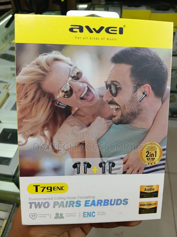 Awei T79 in-Ear Dual Bluetooth Handsfree Earphones - thumbnail 3
