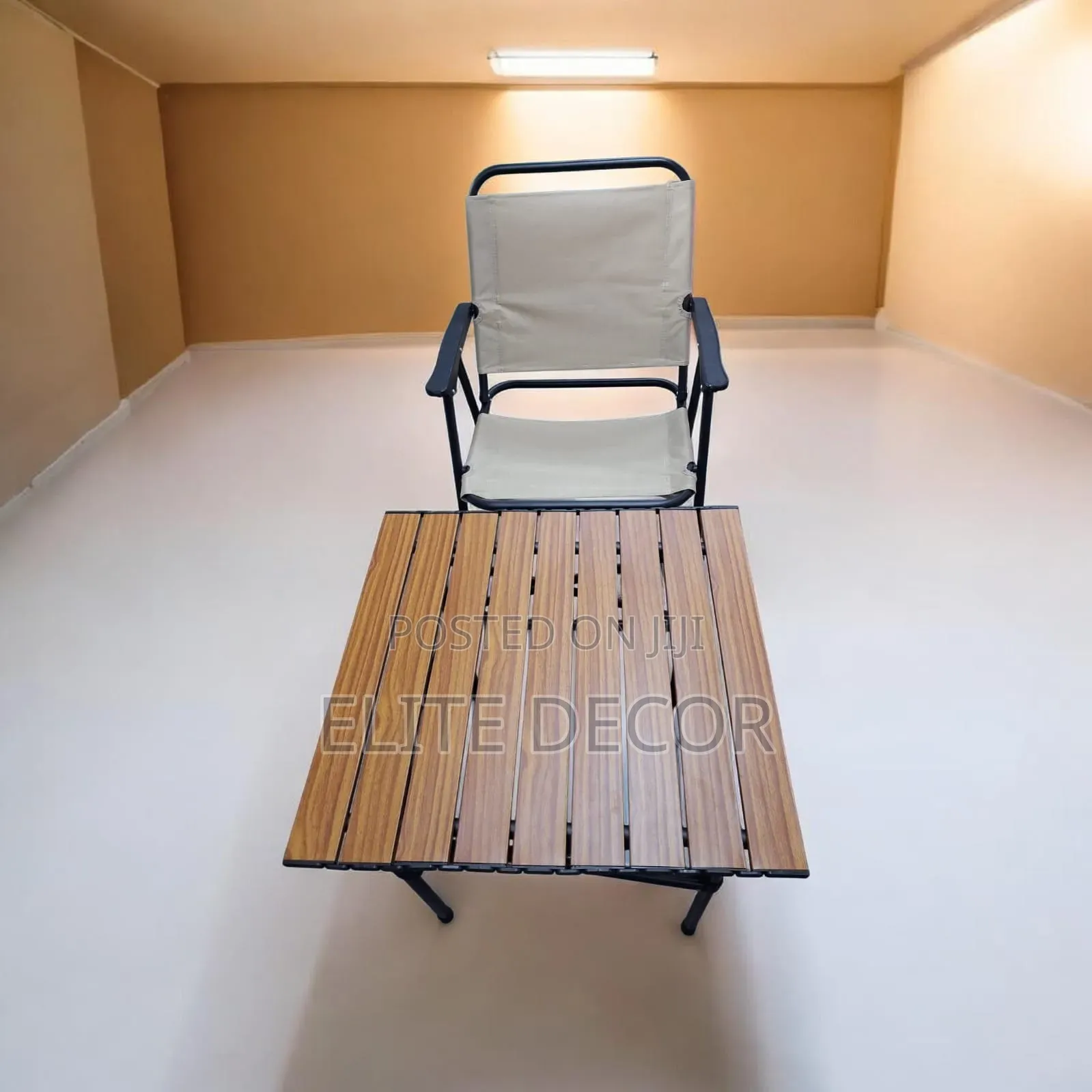 Portable Foldable Camping Table Chair Set – Roll-Up Table for Outdoo