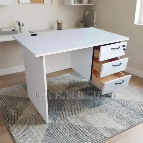 Office Desk; 1.2 Meter White Match Office Desk