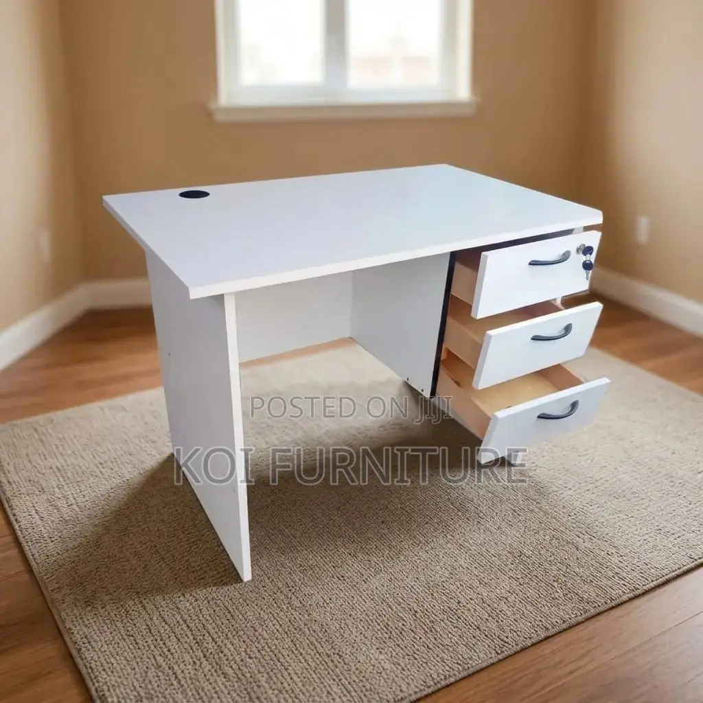 Office Desk; 1.2 Meter White Match Office Desk