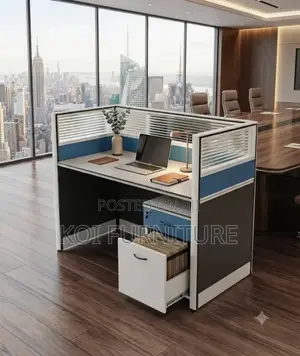 Office Workstaton; Blue Office Cafe Working Station Desk