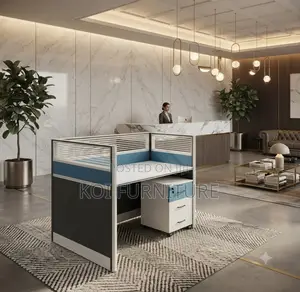 Office Workstaton; Blue Office Cafe Working Station Desk