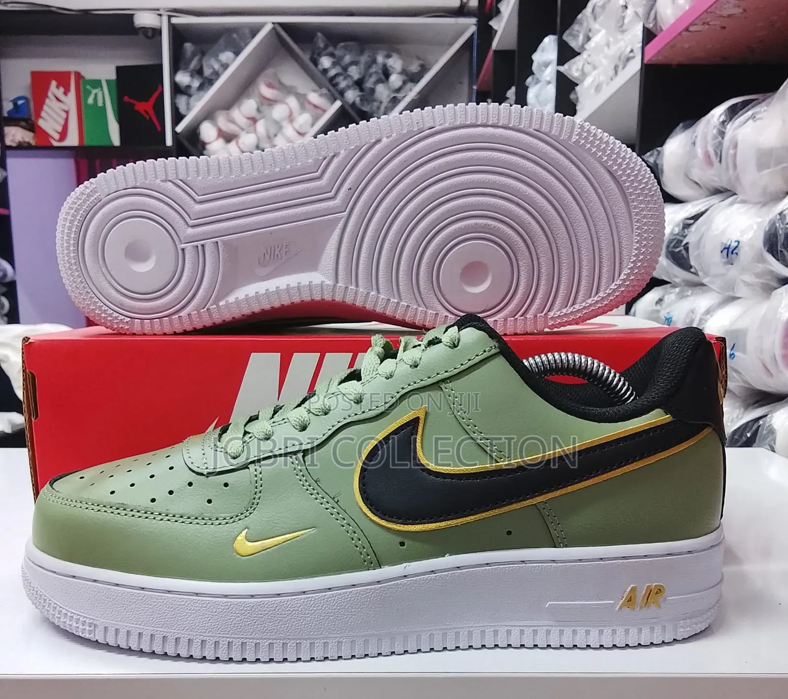Nike Air Force 1 " Double Swoosh Olive" Sneakers