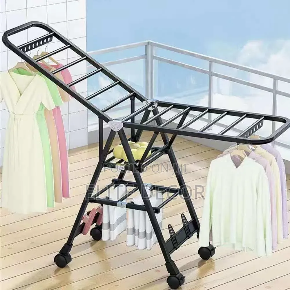 Heavy-Duty Foldable Laundry Drying Rack With Wheels Laundry Drying