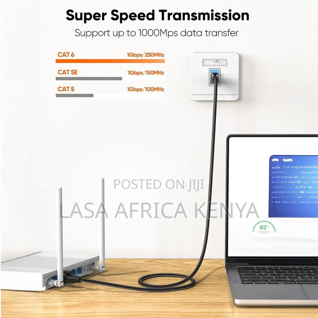 LASA Cat6 Ethernet Cable RJ45 Male-to-Male 1M
