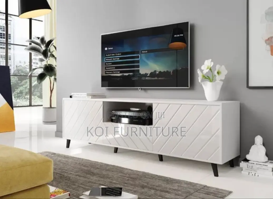 Home Living Room White TV Stand