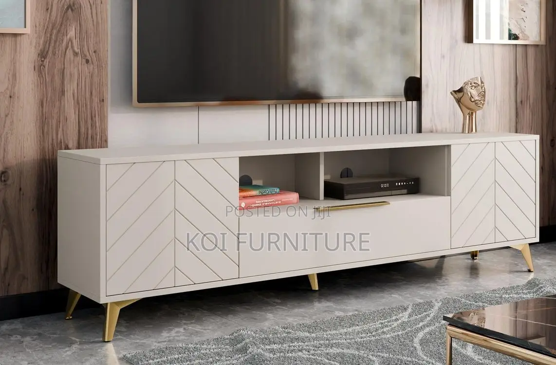 Home Living Room White TV Stand
