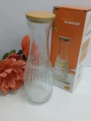 Juice Storage Glass Jar/Carafe With Bamboo Lid