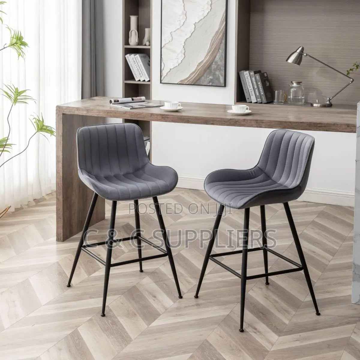 Leather Padded Kitchen Home Stool.