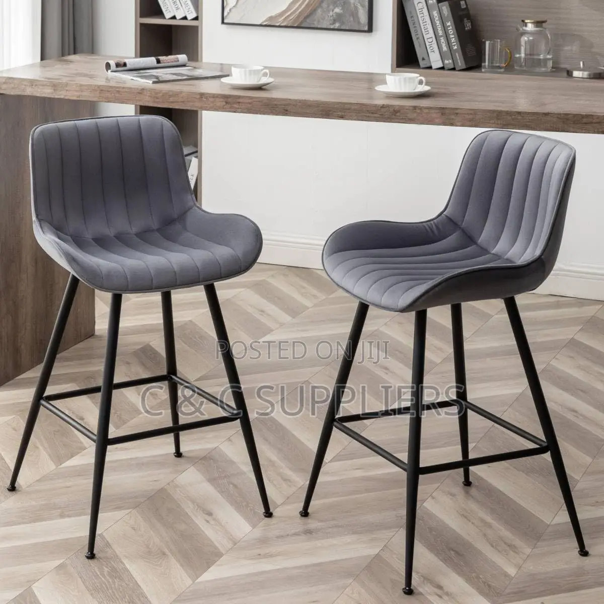 Leather Padded Kitchen Home Stool.
