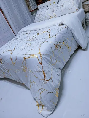 Luxury Gold Marble Texture Foil Style Duvet Set