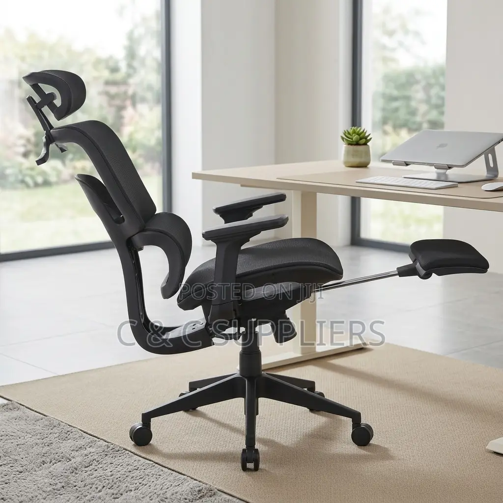 High Back Mesh Orthopedic Seat With Footrest