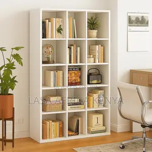 Modern 15-Cube Bookshelf Storage Organiser Home and Office