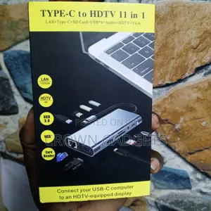 11-in-1 USB-C Hub With HDMI VGA Ethernet SD TF Reader