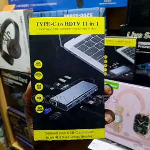 11-in-1 USB-C Hub With HDMI VGA Ethernet SD TF Reader