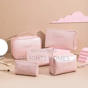 *4pcs Vegan Leather Travel Makeup Cosmetic Bags_re