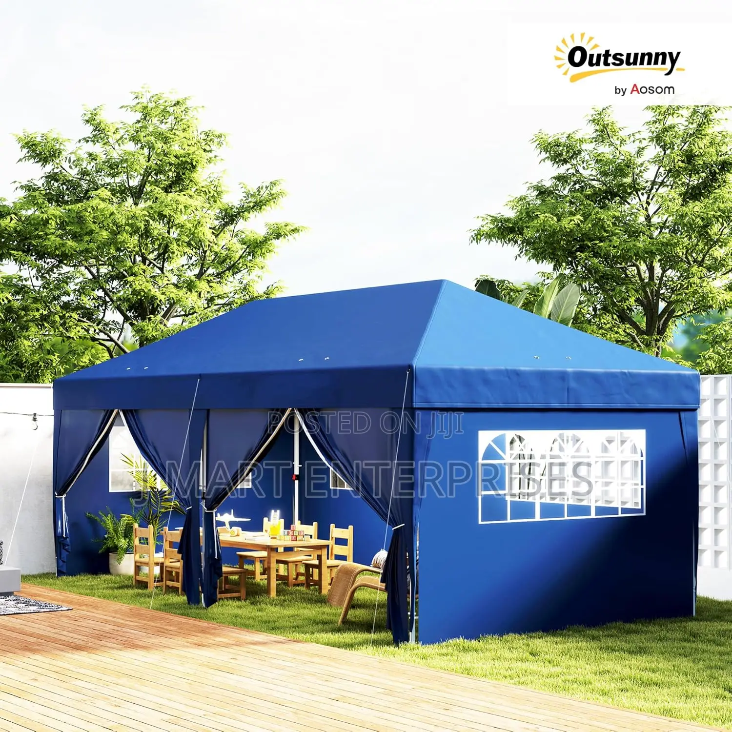 Outsunny 3 X 6 M Pop Up Gazebo Outdoor Garden With 6 Side Walls,