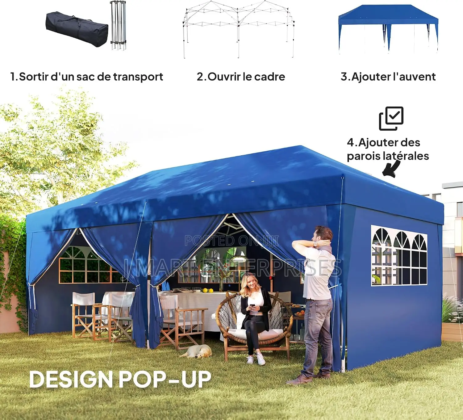 Outsunny 3 X 6 M Pop Up Gazebo Outdoor Garden With 6 Side Walls,