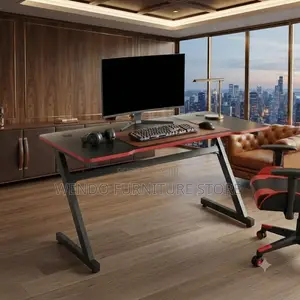 Office Desk; Black-Red Style Home Offices Studios Gaming Desks