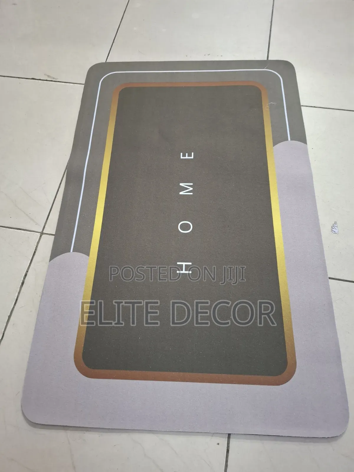 Home Green Grey Anti-Slip Velvet Bathroom/Kitchen Mat