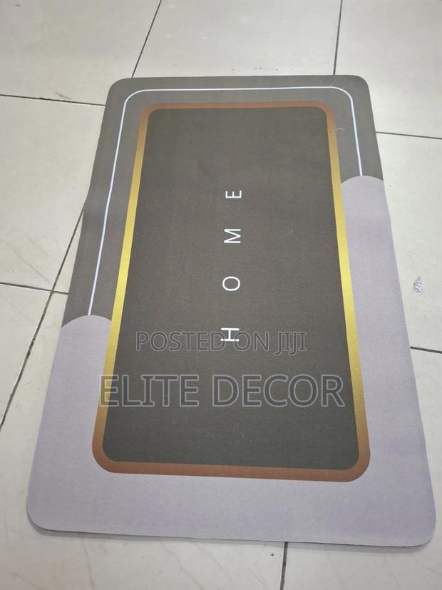 Home Green Grey Anti-Slip Velvet Bathroom/Kitchen Mat