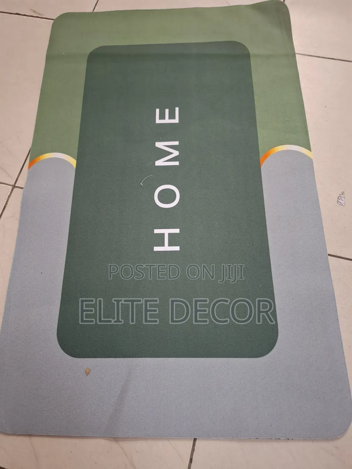 Home Green Grey Anti-Slip Velvet Bathroom/Kitchen Mat