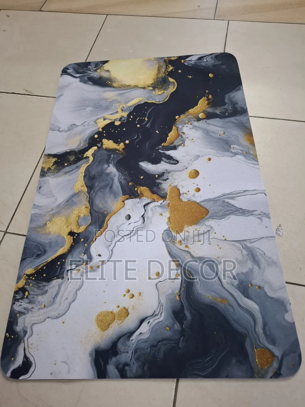Home Green Grey Anti-Slip Velvet Bathroom/Kitchen Mat