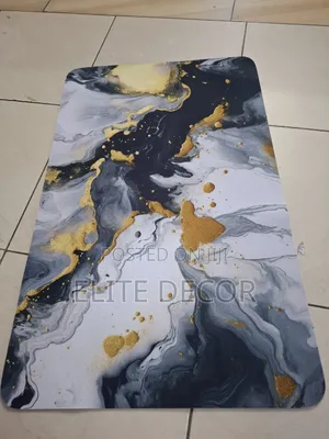 Home Green Grey Anti-Slip Velvet Bathroom/Kitchen Mat