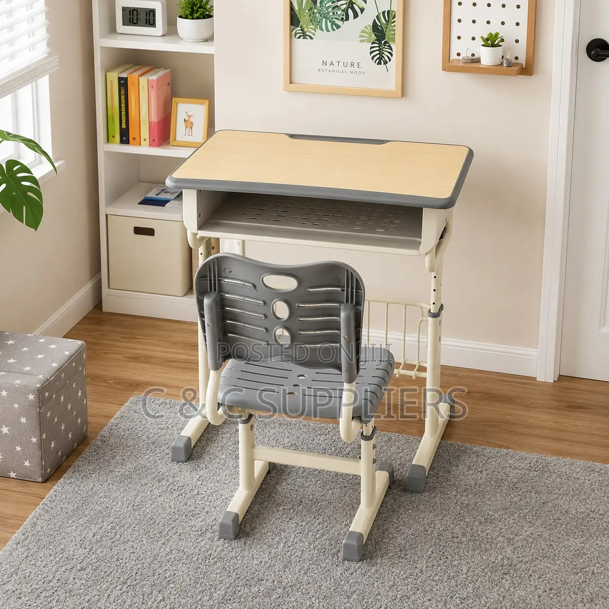 Modern Learning Kid's Desk and Chair Set