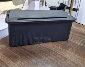 Large Cable Storage Box Wire Organiser Black Cream - Av