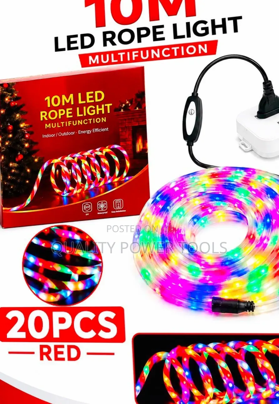 10-Meter Multicolored RGB LED Rope Light Designed