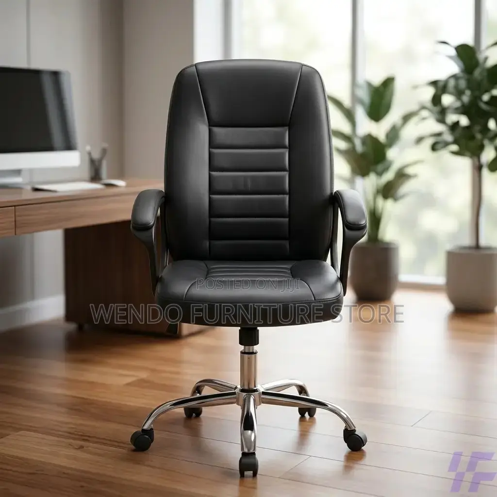 Office Chairs; Mid Back Leather Office Cushioned Chairs