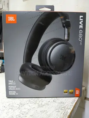 JBL Live 680NC Wireless on-Ear Headphones in Black.