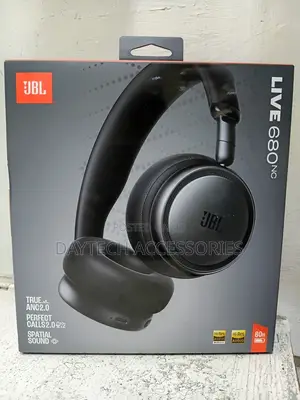 JBL Live 680NC Wireless on-Ear Headphones in Black.