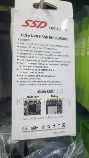 SSD External Enclosure Usb3.1 to NVMe Type C Cable