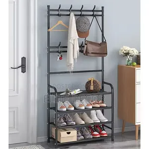 4-Tier Multifunctional Hall Tree Coat Shoe Rack