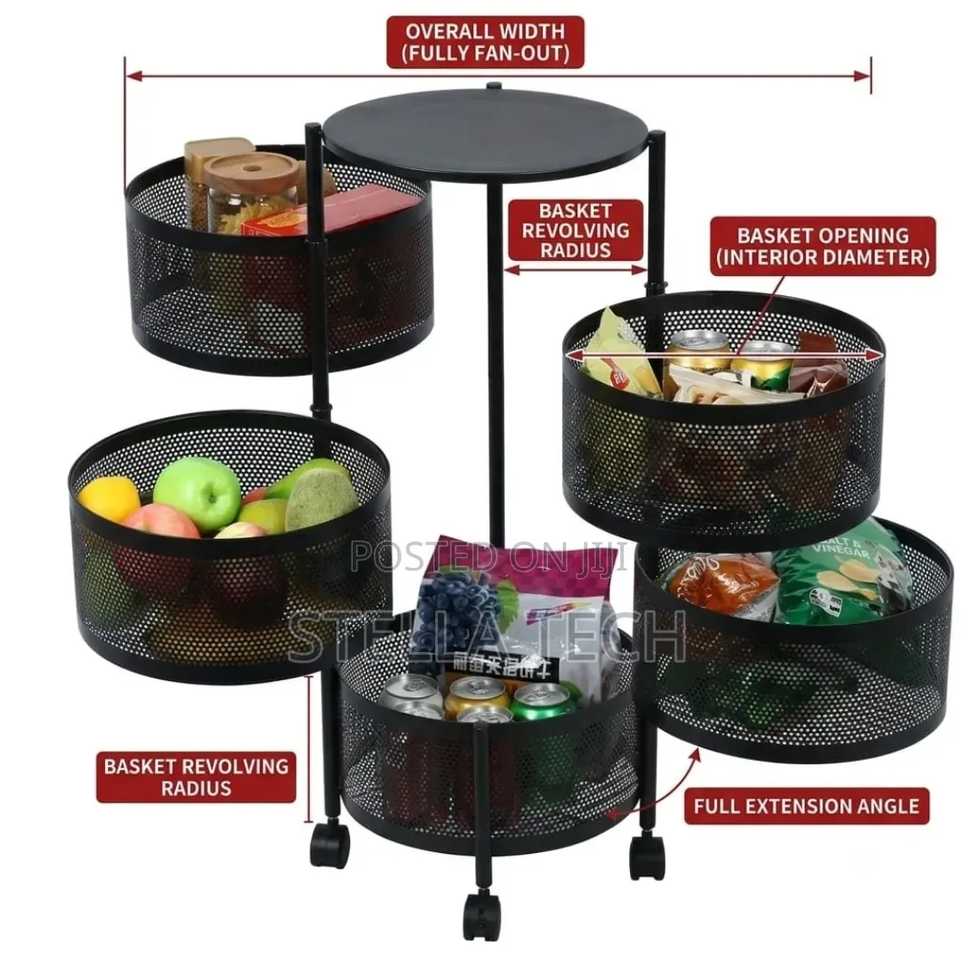 4 Tier Metallic Fruit Rack/Kitchen Organizer