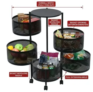 4 Tier Metallic Fruit Rack/Kitchen Organizer