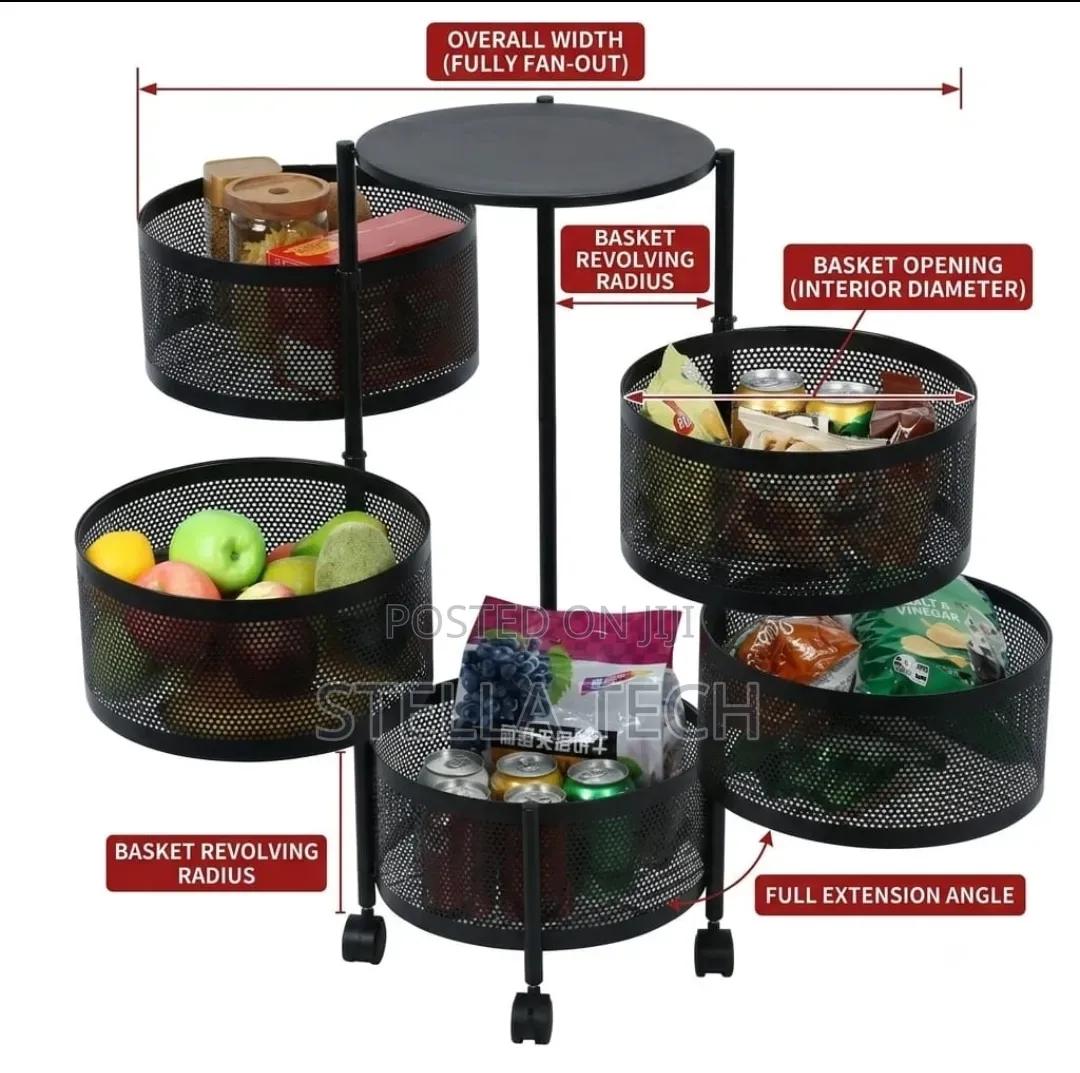 4 Tier Metallic Fruit Rack/Kitchen Organizer