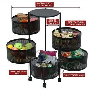 4 Tier Metallic Fruit Rack/Kitchen Organizer