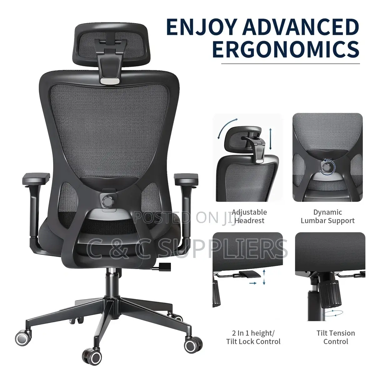 Swivel Modern Reception Ergonomic Chair.
