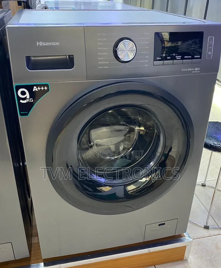 Hisense WFQP9014EVMT Front Load Washing Machine 9KG Silver 66 Washes