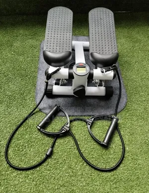 Portable Mini Stair Stepper With Resistance Bands LCD Monitor