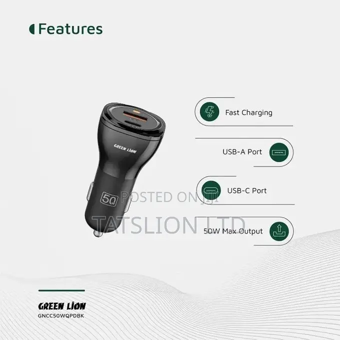 Green Lion Retractable 99w Car Charger Pd 45w
