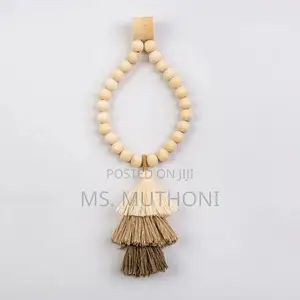 *2Pcs Wooden Bead Magnetic Curtain Tiebacks: