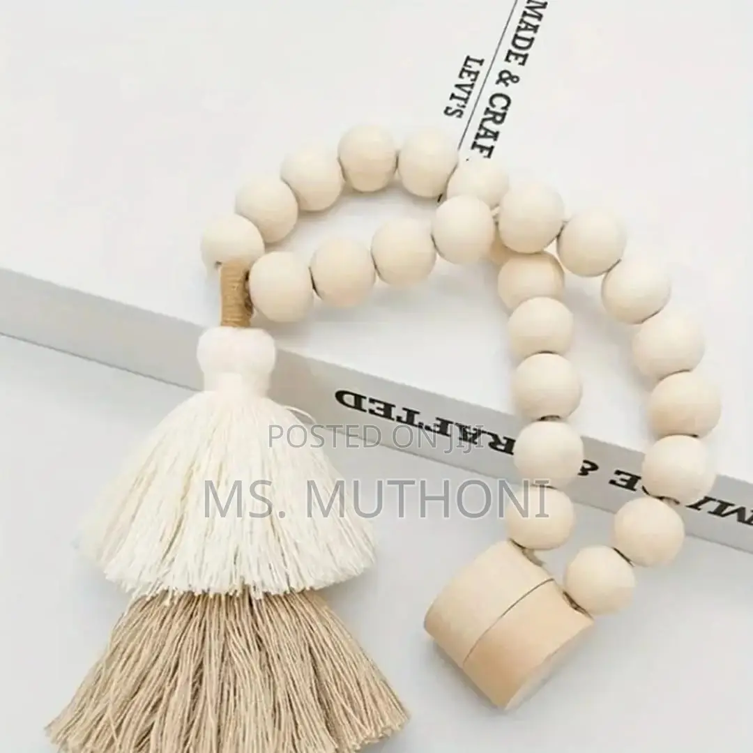 *2Pcs Wooden Bead Magnetic Curtain Tiebacks: