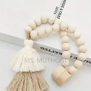 *2Pcs Wooden Bead Magnetic Curtain Tiebacks: