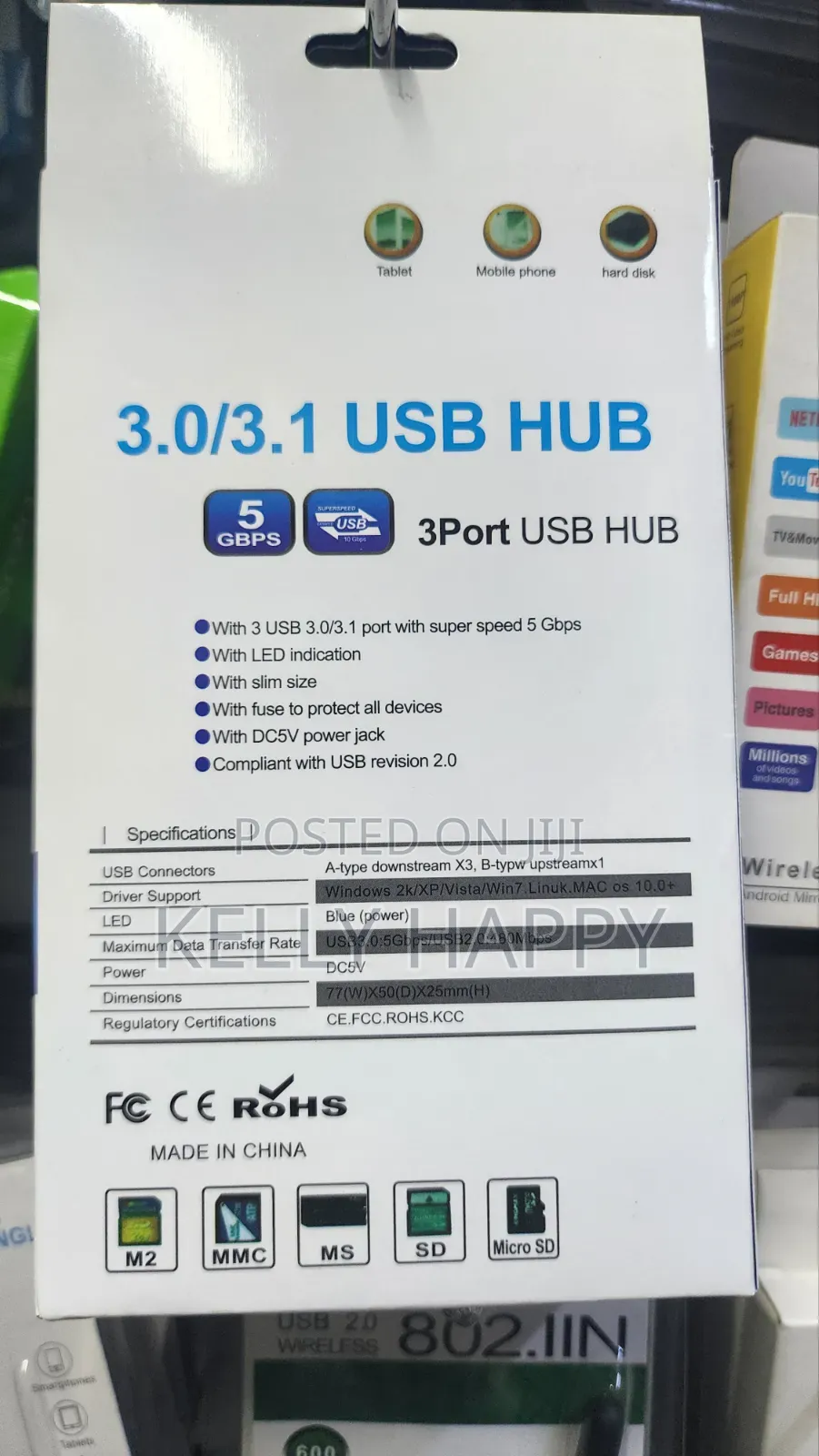 5/10 GBPS 3.0 to 3.1 Card Reader Hub Available