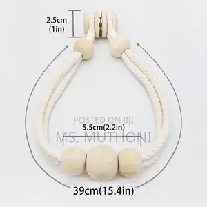 Magnetic Wooden Bead Curtain Tiebacks