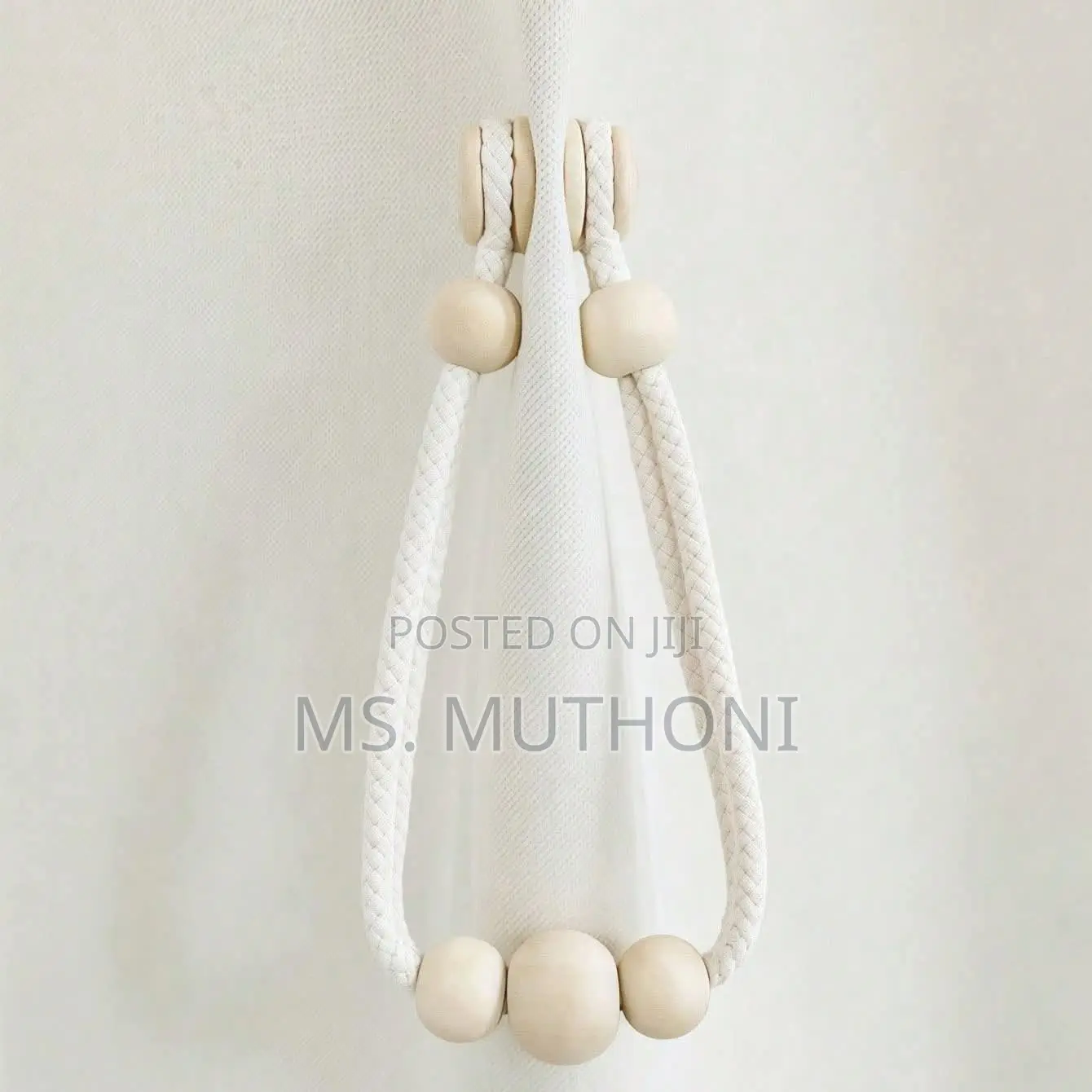 Magnetic Wooden Bead Curtain Tiebacks